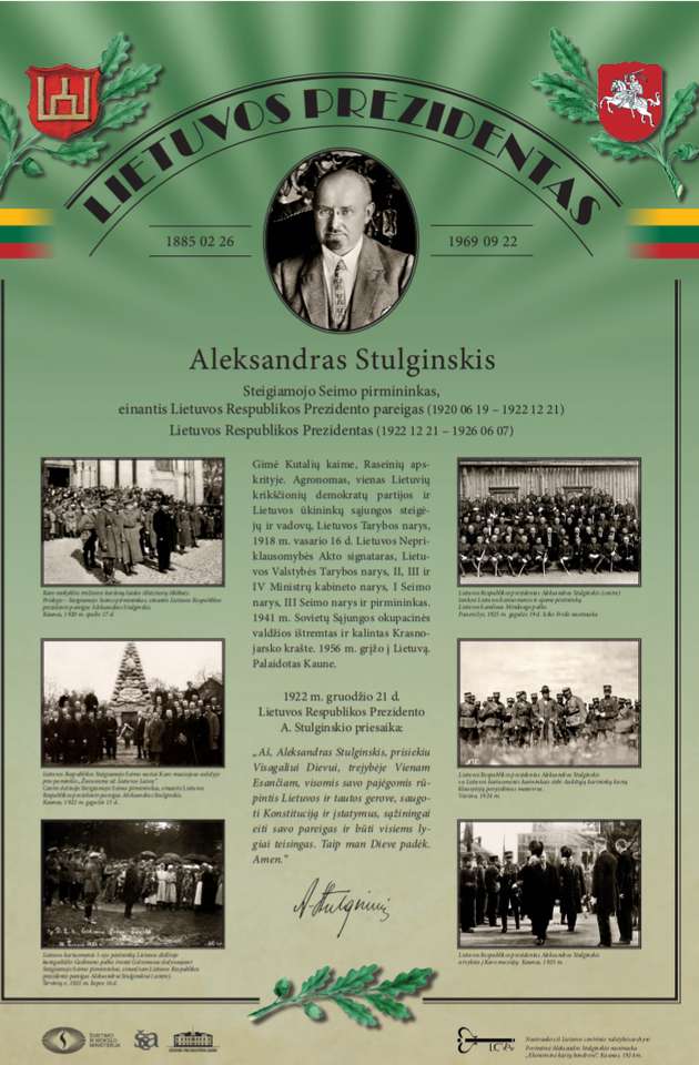 A. Stulginskis plakatas pussel på nätet