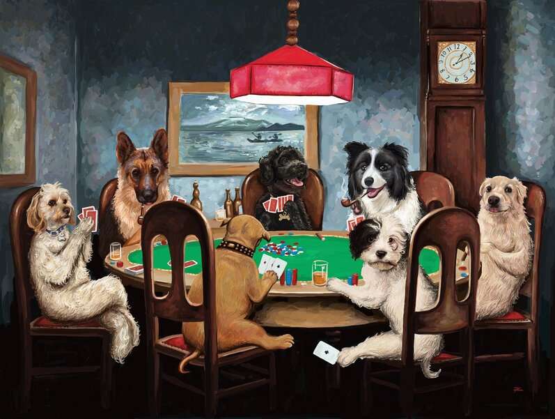 Σκύλοι που παίζουν πόκερ #4 online παζλ