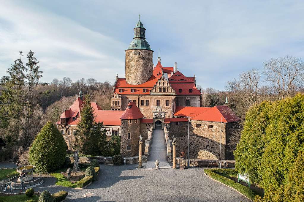 Leśniański-lagune en kasteel Czocha puzzel