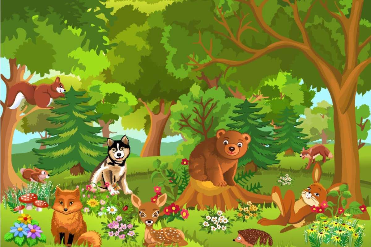 Animale din pădure jigsaw puzzle online