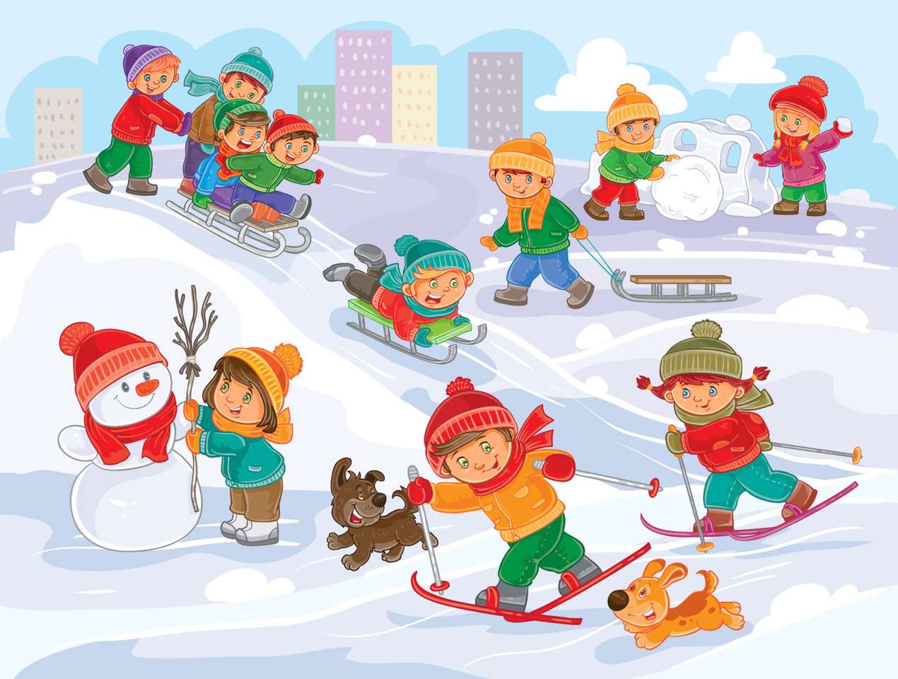 Fun in the snow jigsaw puzzle online