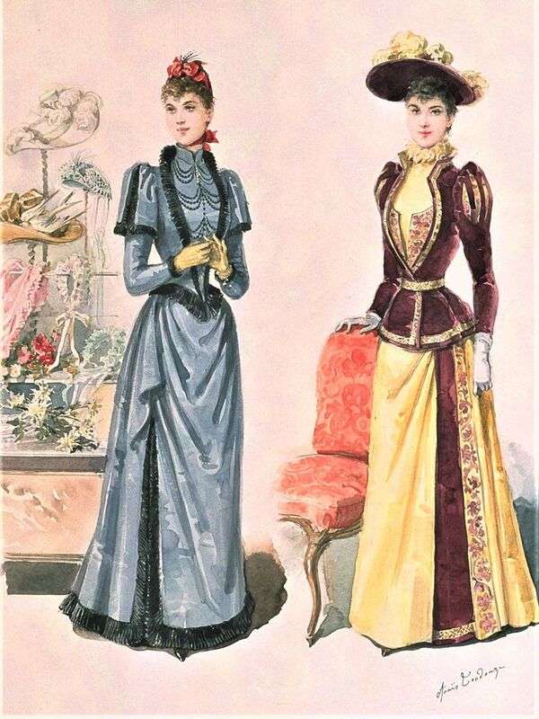 Damer i lysande mode år 1890 (2) Pussel online