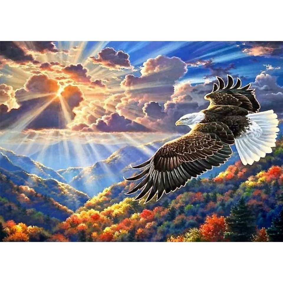 орел летит над горами пазл онлайн