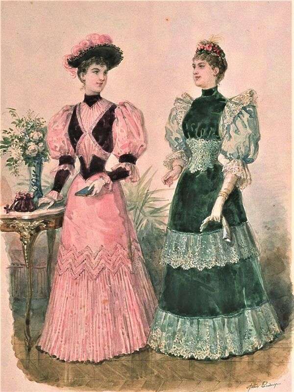Damer i lysande mode år 1893 (2) pussel på nätet