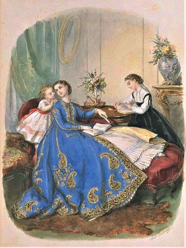 Дами в прославената модна година 1866 онлайн пъзел
