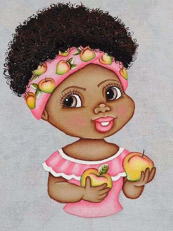 Bambola nera con le mele #3 puzzle online