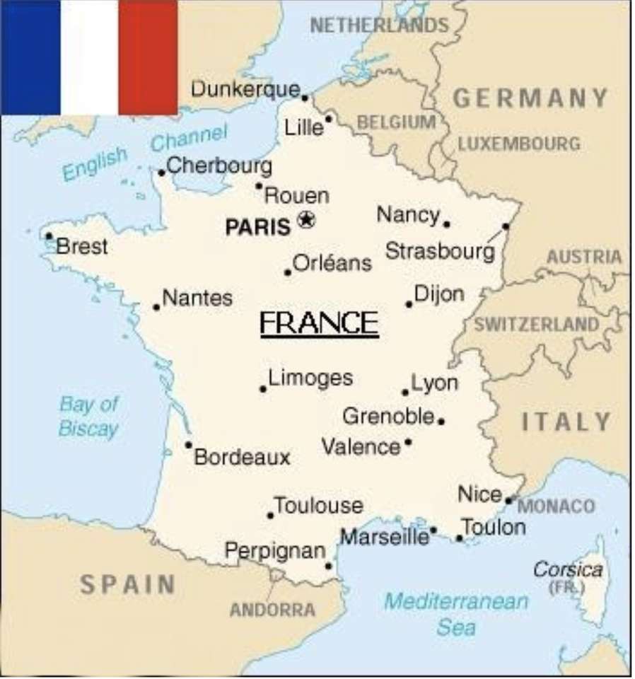 Mapa Francie skládačky online