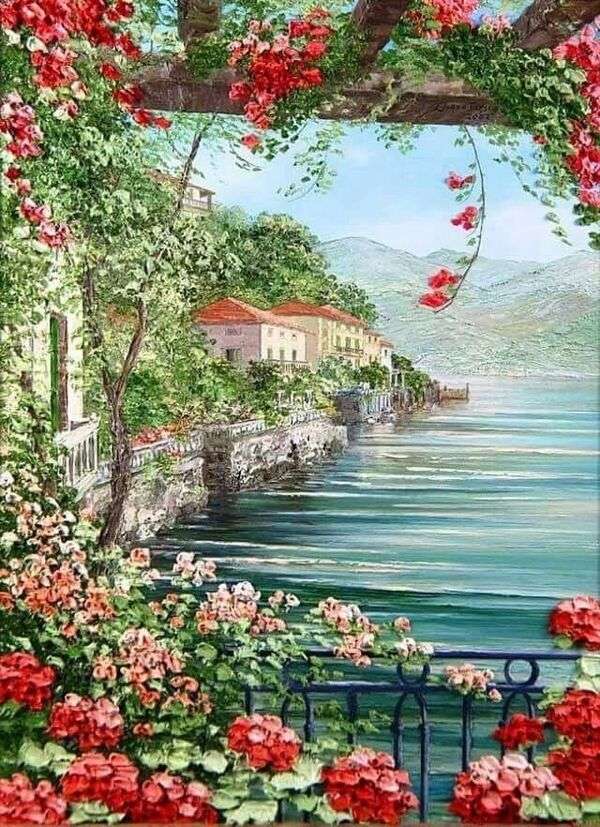Beautiful houses on the shores of the lake #1 online puzzle