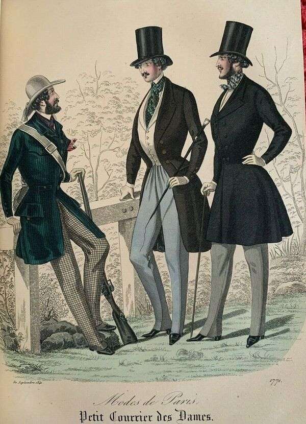 Hommes en costume français Année 1841 puzzle en ligne