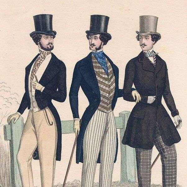 Mannen in Franse klederdracht Jaar 1844 legpuzzel online