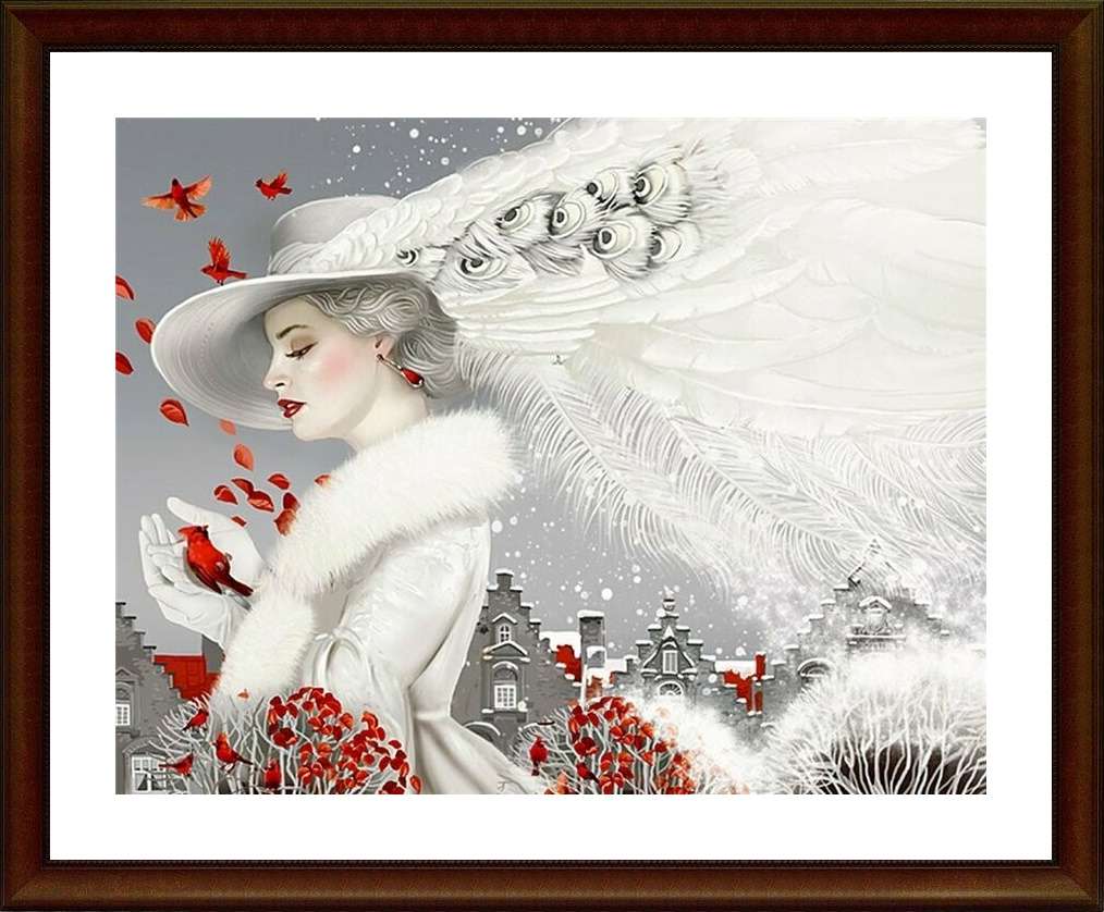 woman in white painting jigsaw puzzle online