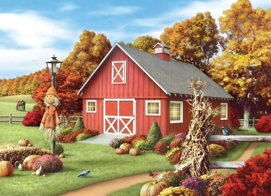 farm with scarecrow jigsaw puzzle