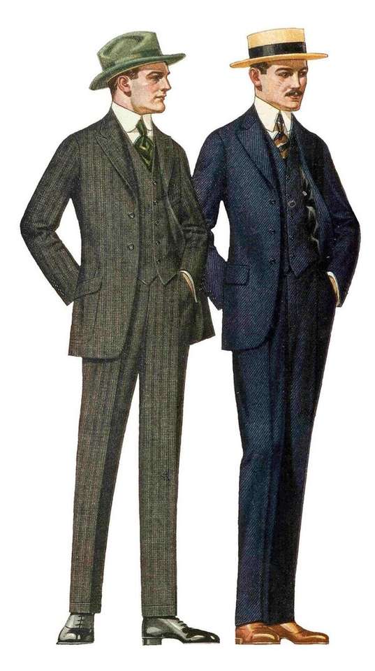 Män med Årets mode 1910 pussel på nätet