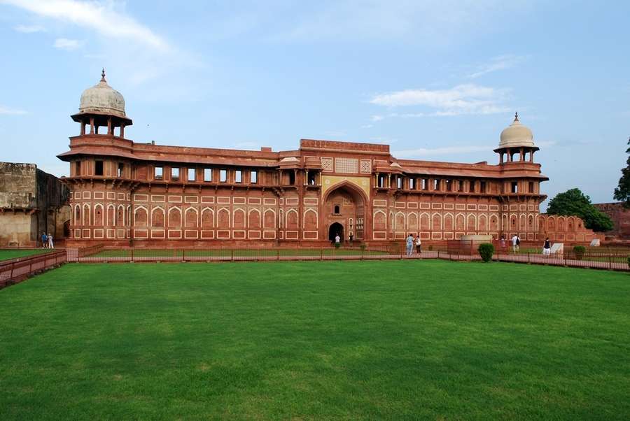 Άγκρα Κόκκινο Φρούριο Παλάτι στην Ινδία #2 online παζλ