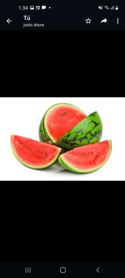 Vattenmelon, en exotisk frukt. pussel på nätet