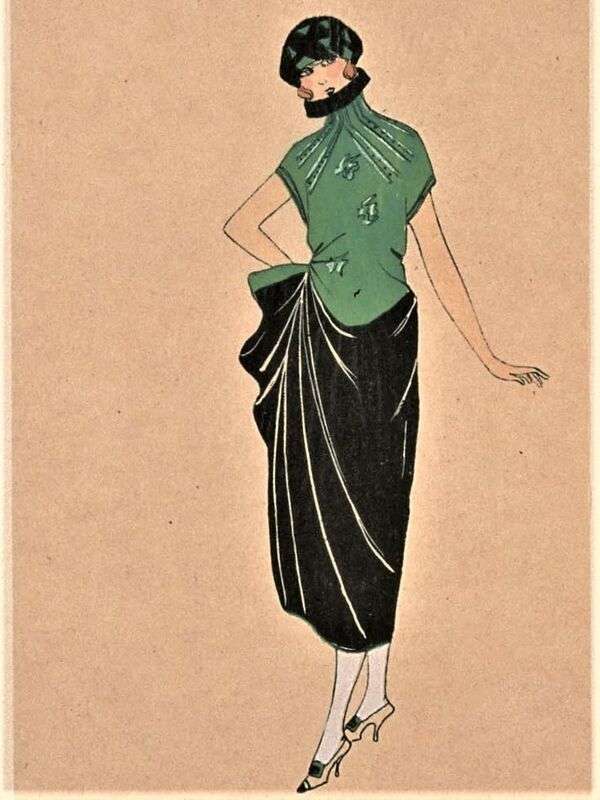 Hölgy párizsi divattal, 1920. év online puzzle