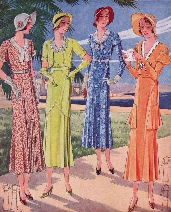 Damas con moda del Año 1932 rompecabezas en línea