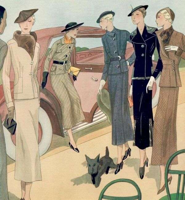 Дамы в моде 1934 года онлайн-пазл
