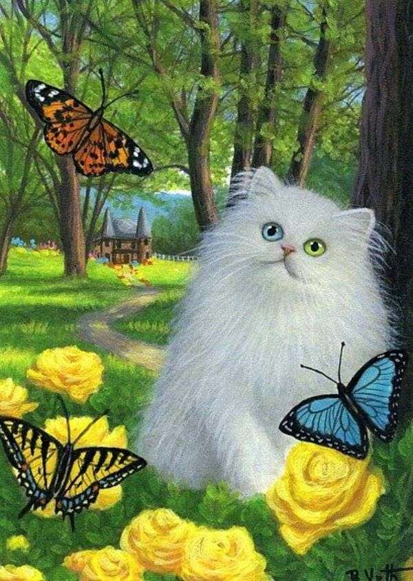 Beautiful Kitten With Different Colored Eyes Online Puzzle