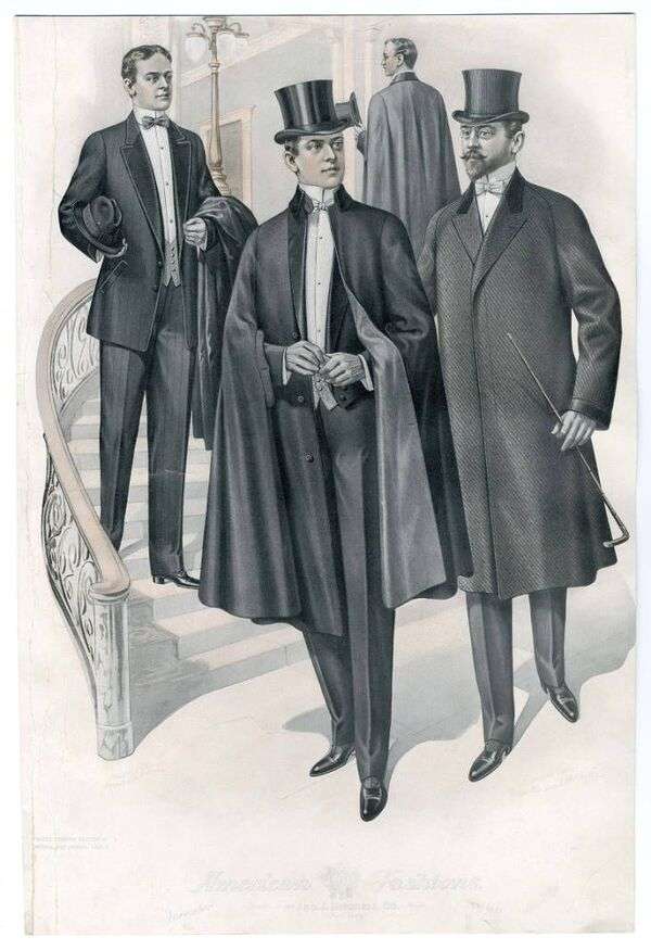 Чоловіки в костюмах 1909 року онлайн пазл