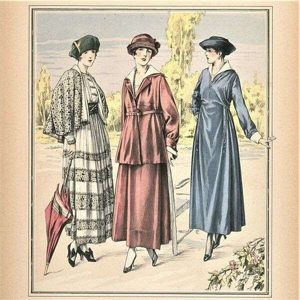 Dame alla moda parigina Anno 1917 puzzle online