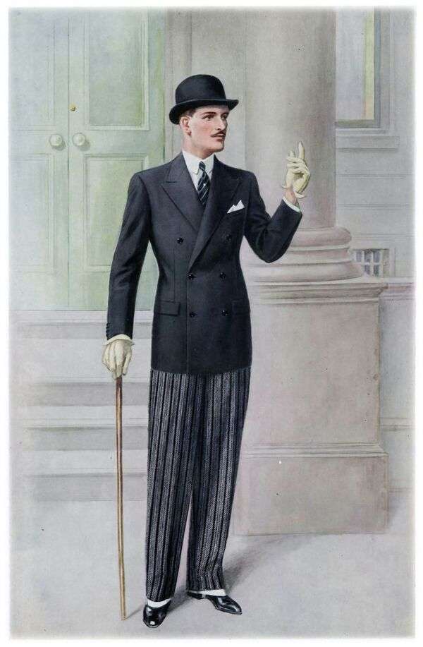Uomo alla moda con stile inglese Anno 1930 puzzle online