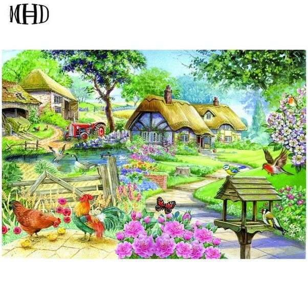 Country houses with lots of flowers jigsaw puzzle online
