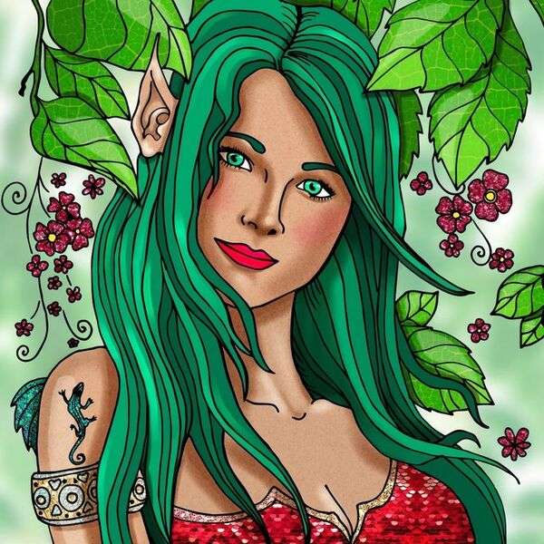 非常に美しい女性の緑色の目 オンラインパズル