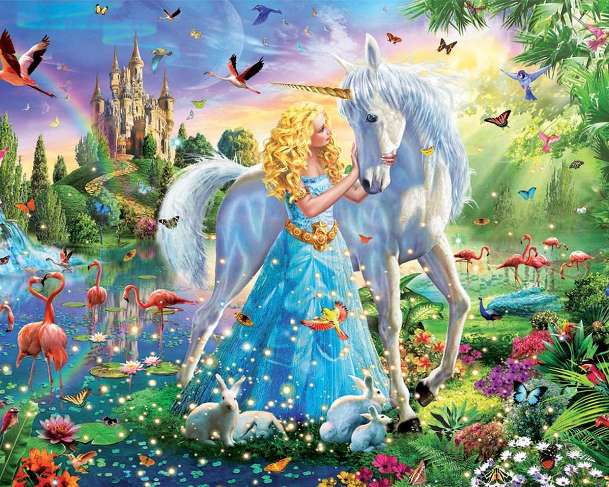 princesse et licorne puzzle en ligne