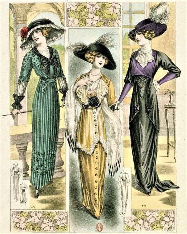 Damas con moda Parisienne Año 1912 rompecabezas