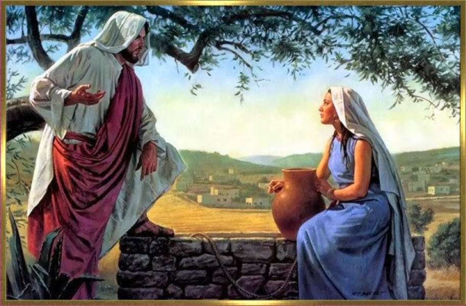 Иисус и самарянка у колодца онлайн-пазл