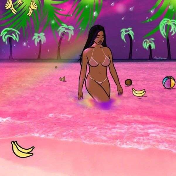 Flicka som badar på stranden Pussel online