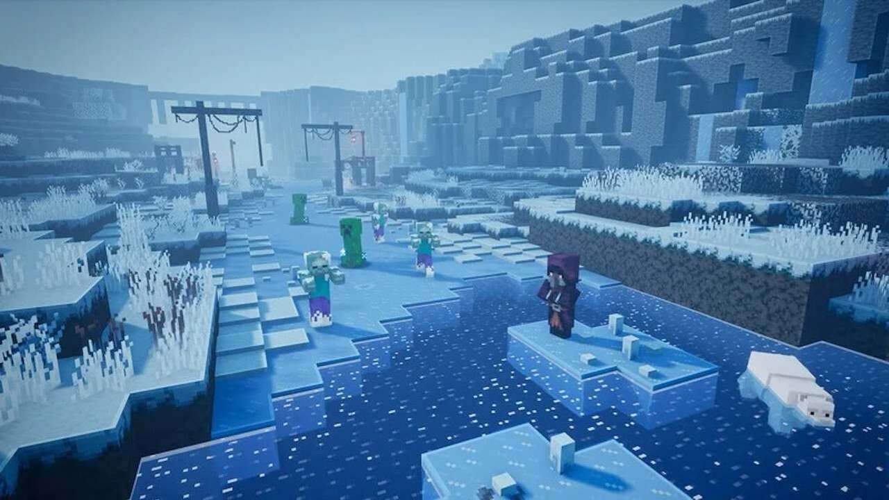 зимни подземия на Minecraft онлайн пъзел