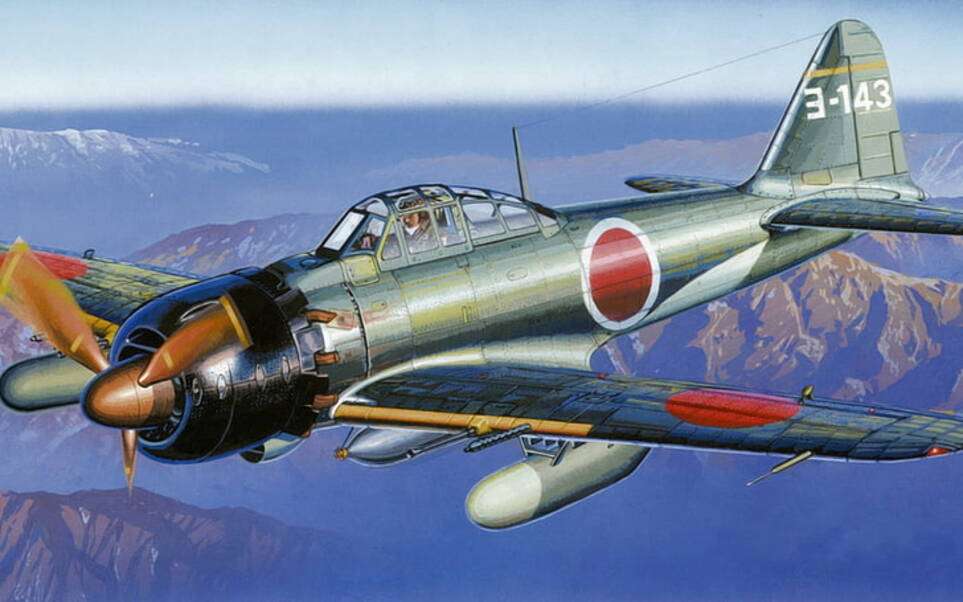 Avión Segunda Guerra Mundial Mitsubichi de Japón rompecabezas en línea