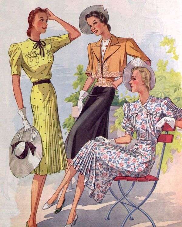 Dames in de mode van het jaar 1939 online puzzel