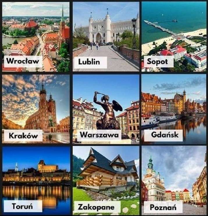 Πολωνικές πόλεις. online παζλ