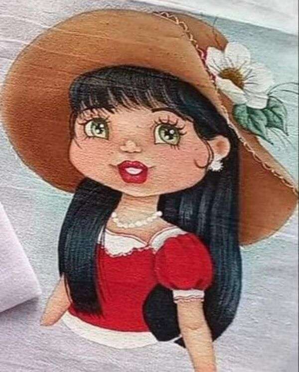 Diva meisje zwart haar met rode blouse legpuzzel online