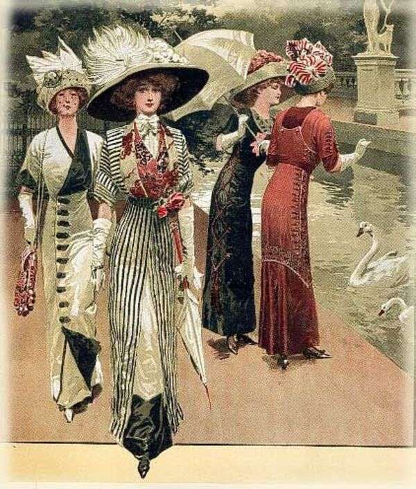 Dames à la mode de l'année 1912 puzzle en ligne