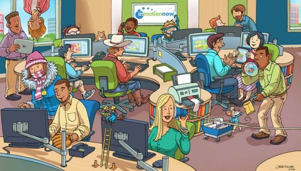 Människor i datorklasser Pussel online