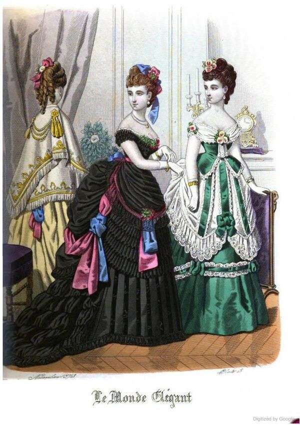 Dames met illustere mode van het jaar 1873 legpuzzel online