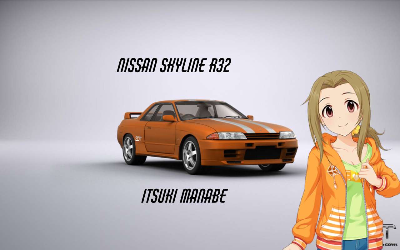 İtsuki manabe och Nissan Skyline r32 Pussel online