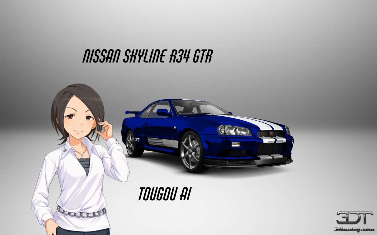 Tougou ai und Nissan Skyline R34 Online-Puzzle