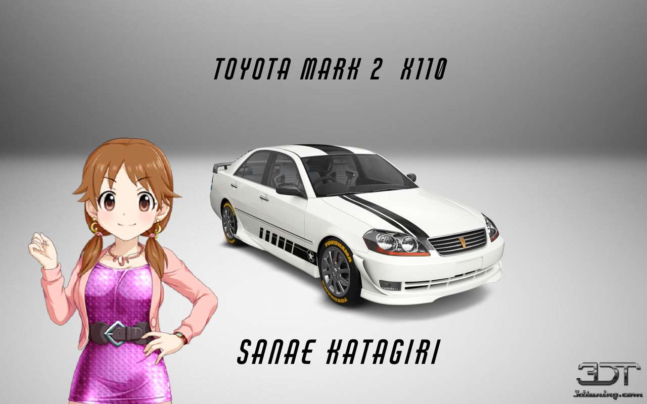 Katagiri sanae и марка Toyota 2 X 110 онлайн пъзел