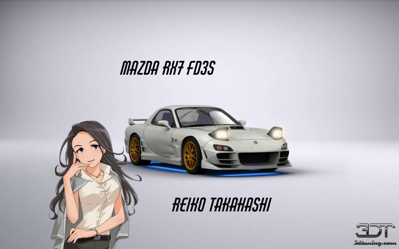 Reiko takahashi en Mazda rx7 FD3S online puzzel