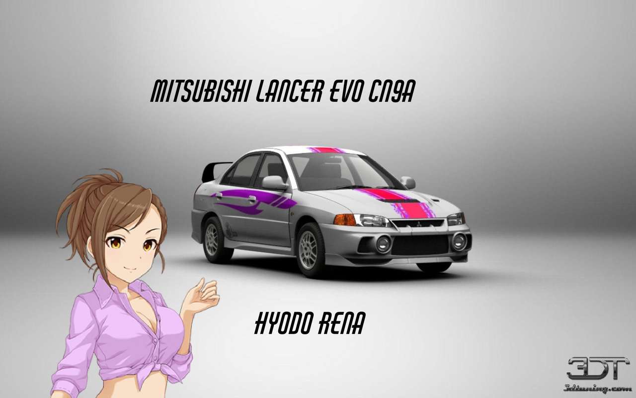 Hyodo Rena și Mitsubishi Lancer Evo cn9a jigsaw puzzle online