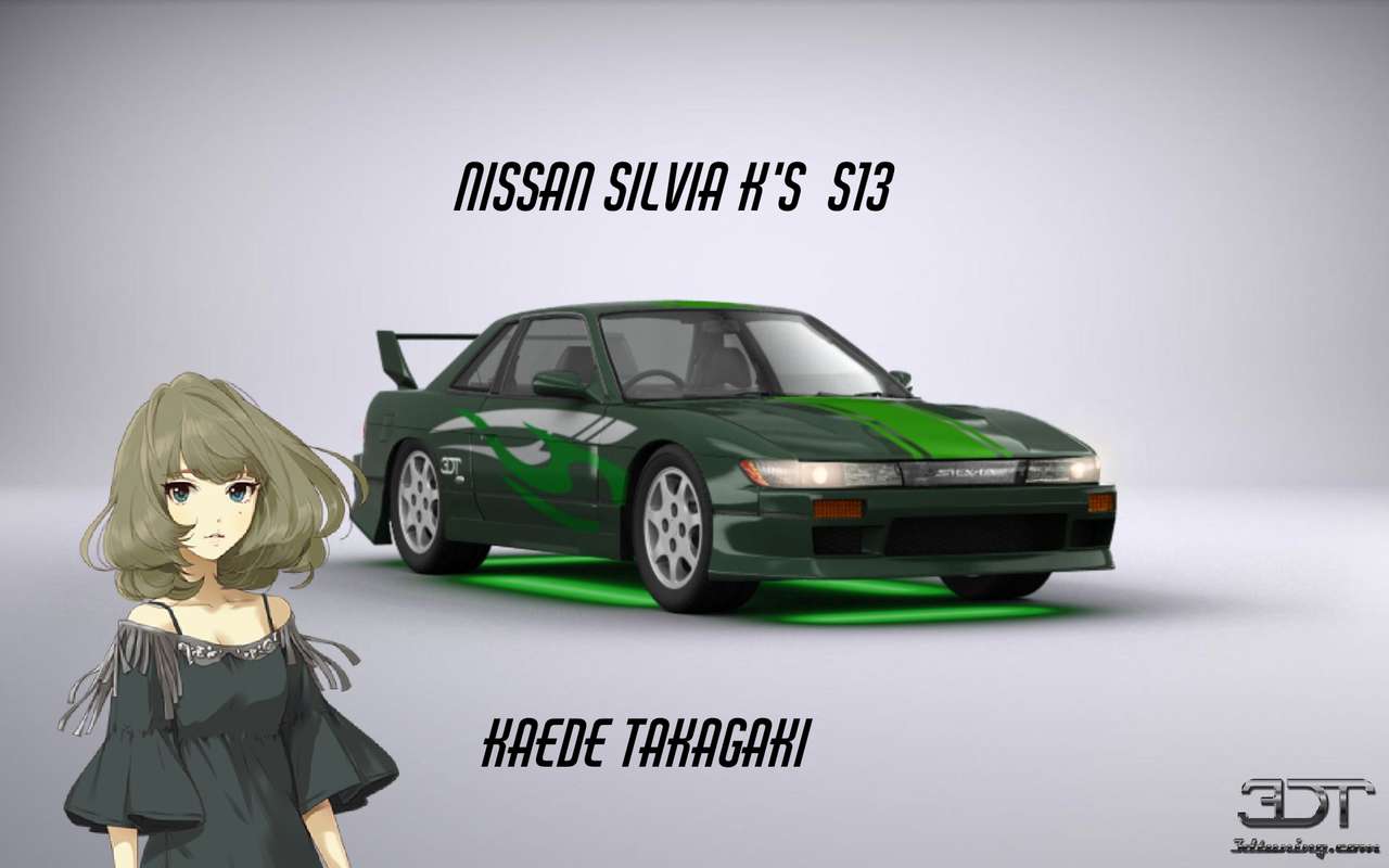 Takagaki kaede и Nissan silvia k's s13 онлайн пъзел