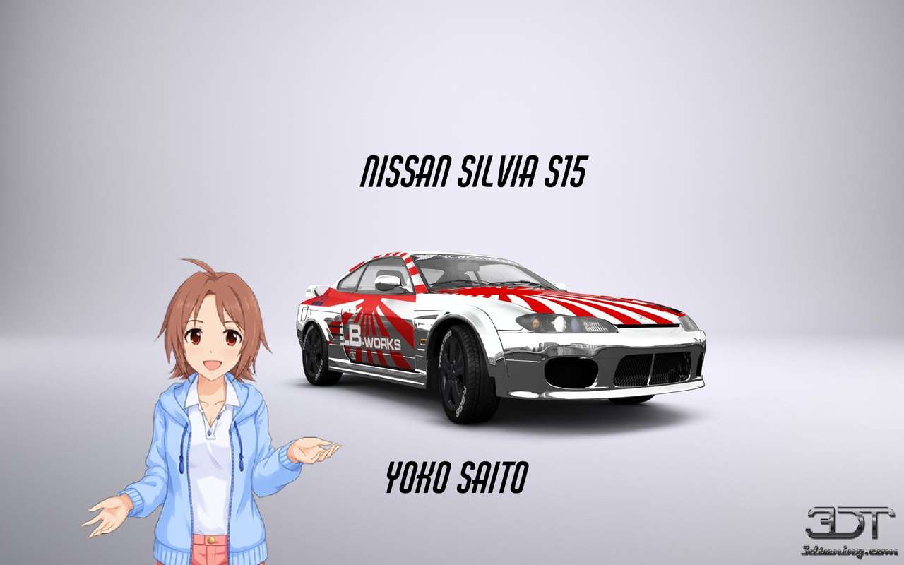 Сайто Йоко та Nissan silvia s15 онлайн пазл
