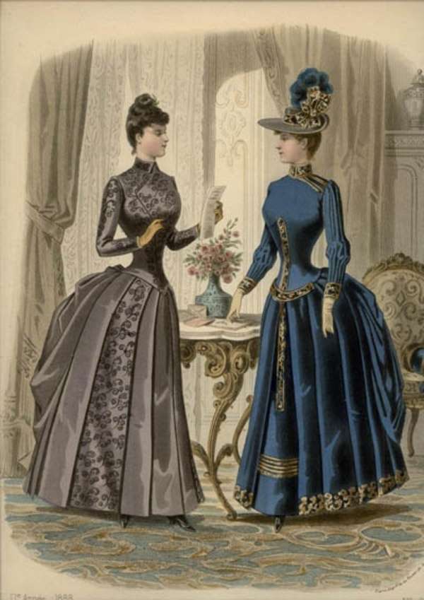Damen in viktorianischer Mode des Jahres 1880 (1) Online-Puzzle