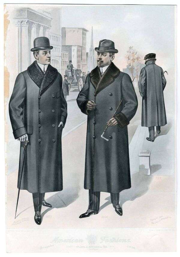 Hombres con moda Americana Año 1910 rompecabezas en línea