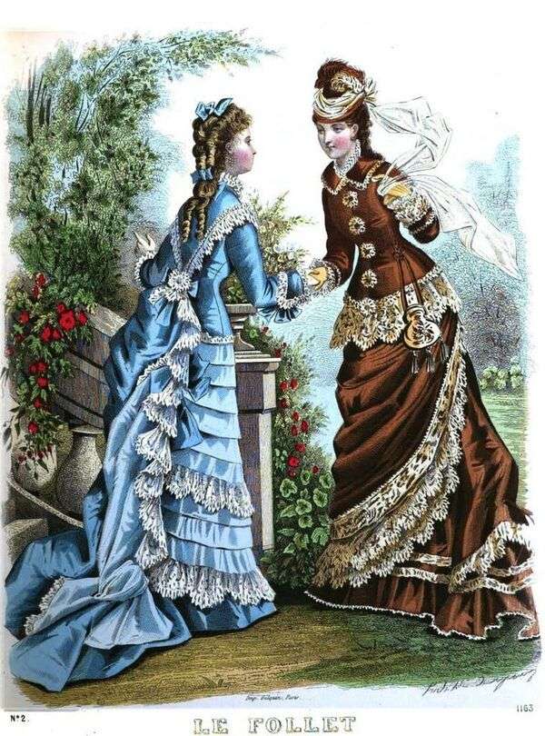 Дамы в выдающихся модах 1876 года (1) онлайн-пазл